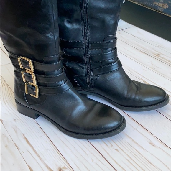 INC Black Wide Calf Leather Riding Boot - Picture 15 of 15